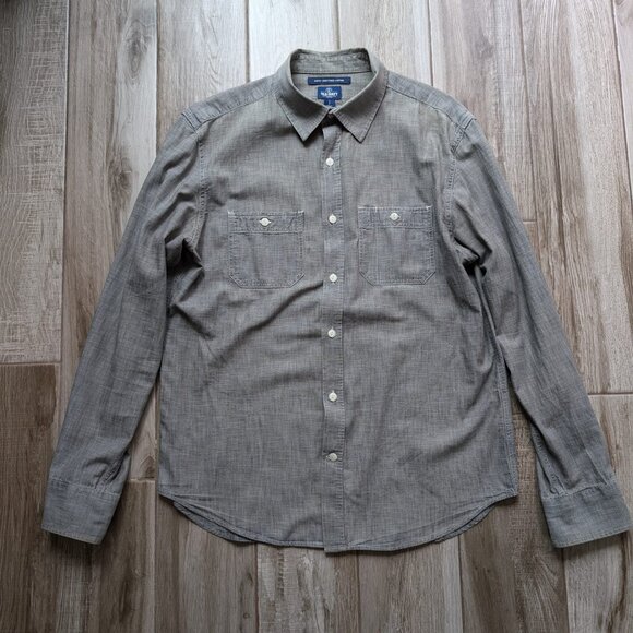 Old Navy Shirt, Men's Size Large, Brown, Button Down Long Sleeve, Slim Fit - Picture 1 of 6